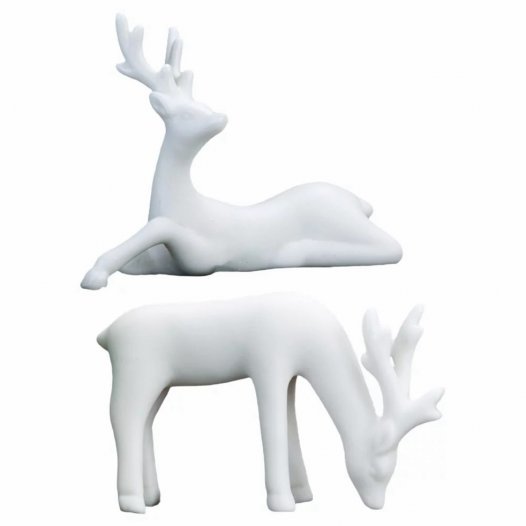 2 pezzi Figurine di cervo in ceramica Statue creative Deer Statues Desktop Ornamenti per la casa