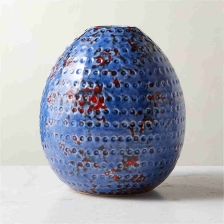 Vase bleu rond