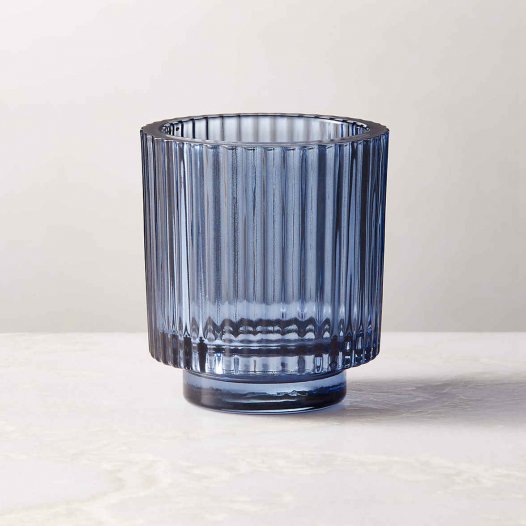 Blue Glass Tealight Candle Holder