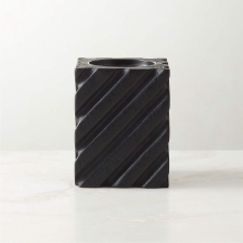 Portacandele al pilastro di teak annerito piccolo