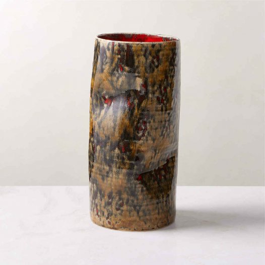 Flerfarvet vase høj