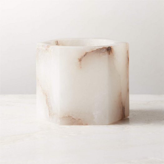 Alabaster Toealight Candle Holder
