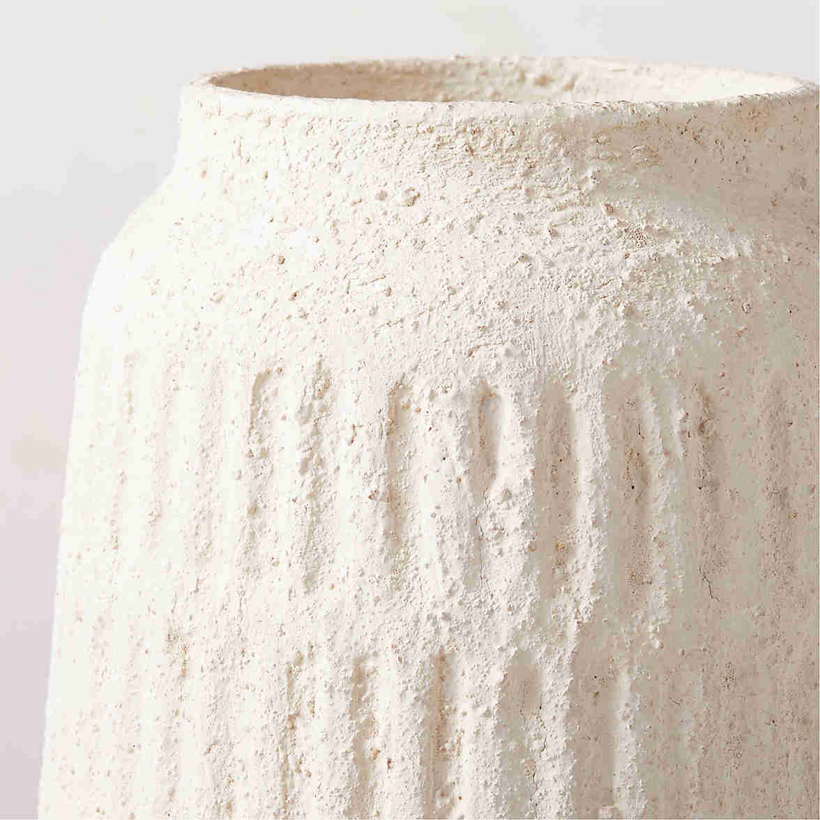 Vaso bianco avorio strutturato alto