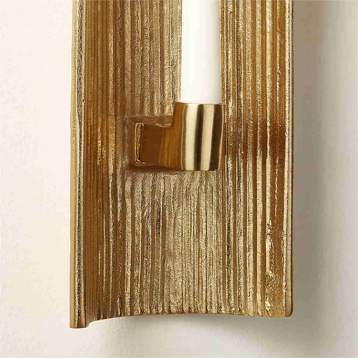 Portacandele a muro in ottone increspato