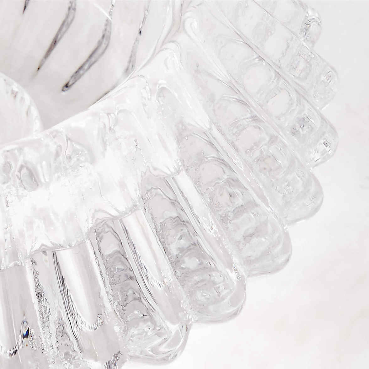 Ribbat glas reversibelt ljushållare