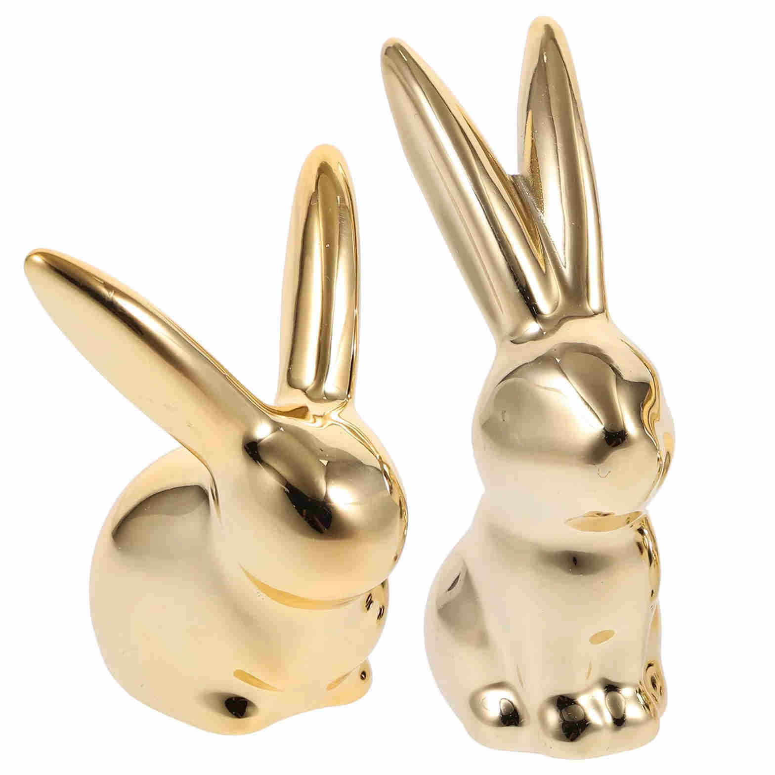 2pcs králičí figurky keramické ozdoby zajíček na stolní stolní stolní stůl řemesla