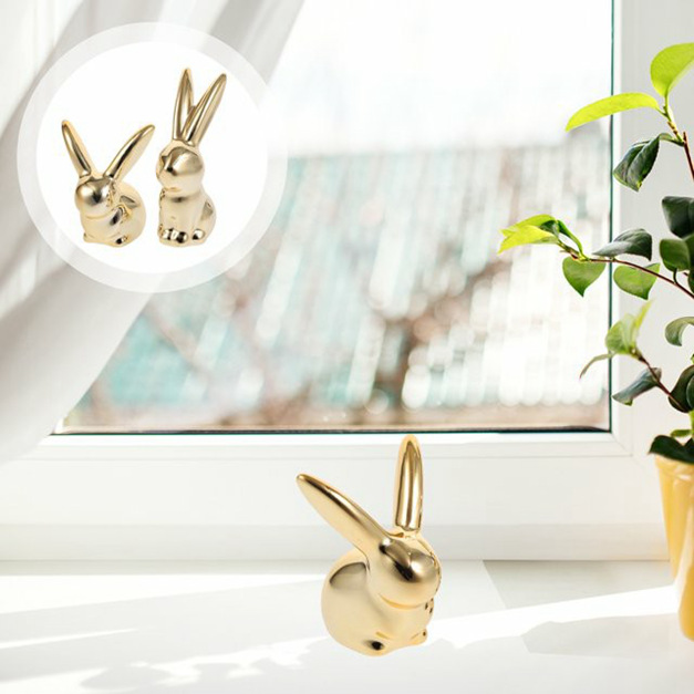 2pcs králičí figurky keramické ozdoby zajíček na stolní stolní stolní stůl řemesla