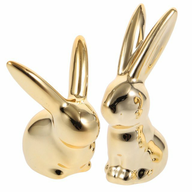 2pcs králičí figurky keramické ozdoby zajíček na stolní stolní stolní stůl řemesla