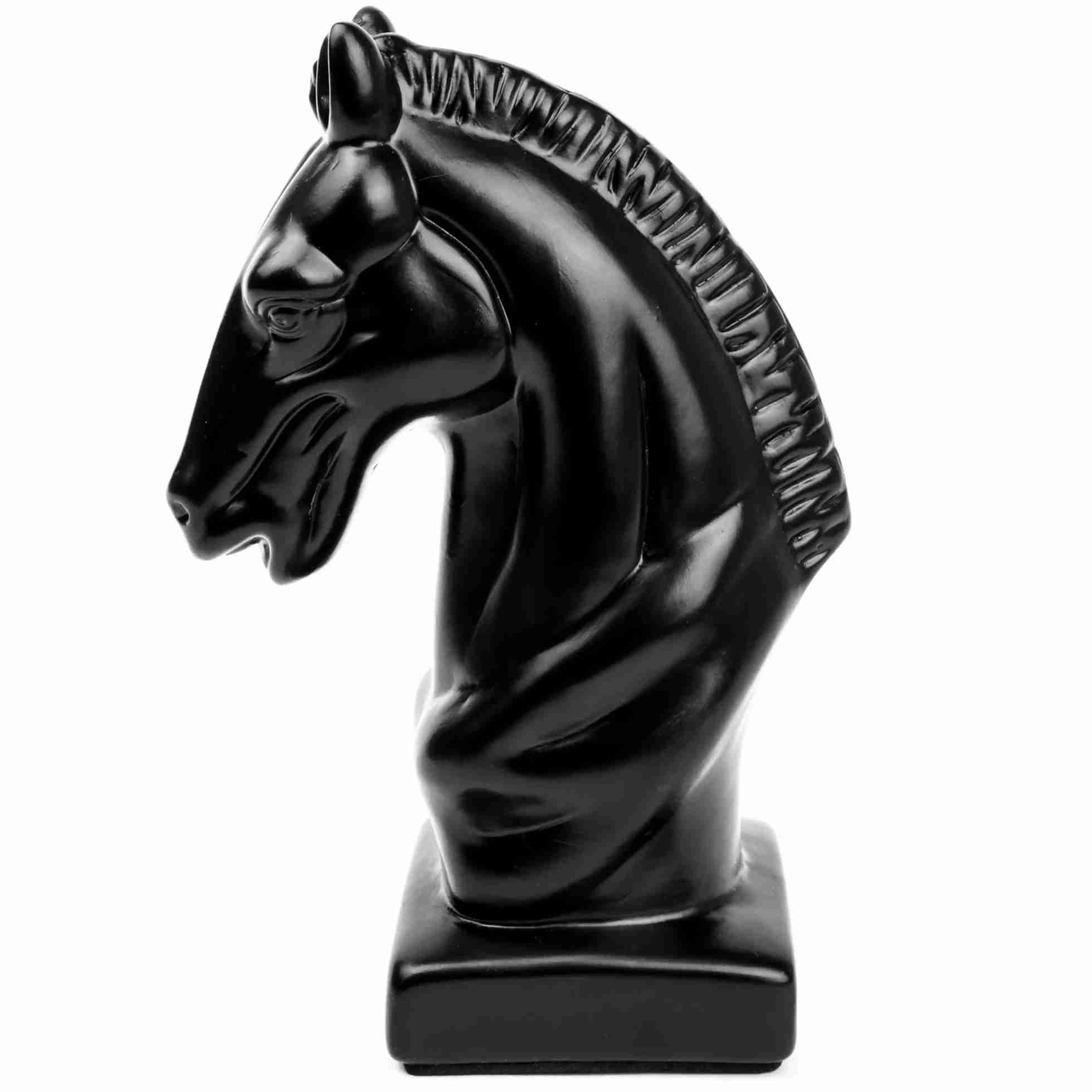 6,7 "glossy cavallo nero ceramico decorativo decorativo statue tavolo decorazioni per animali sculture per animali