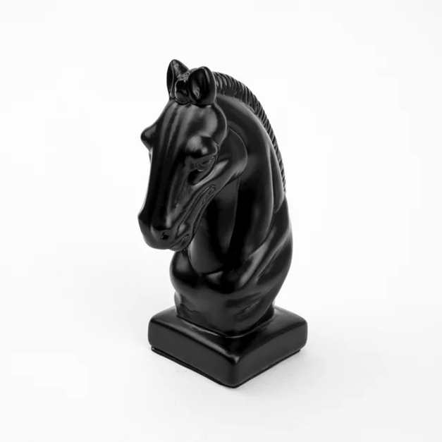 6,7 "glossy cavallo nero ceramico decorativo decorativo statue tavolo decorazioni per animali sculture per animali
