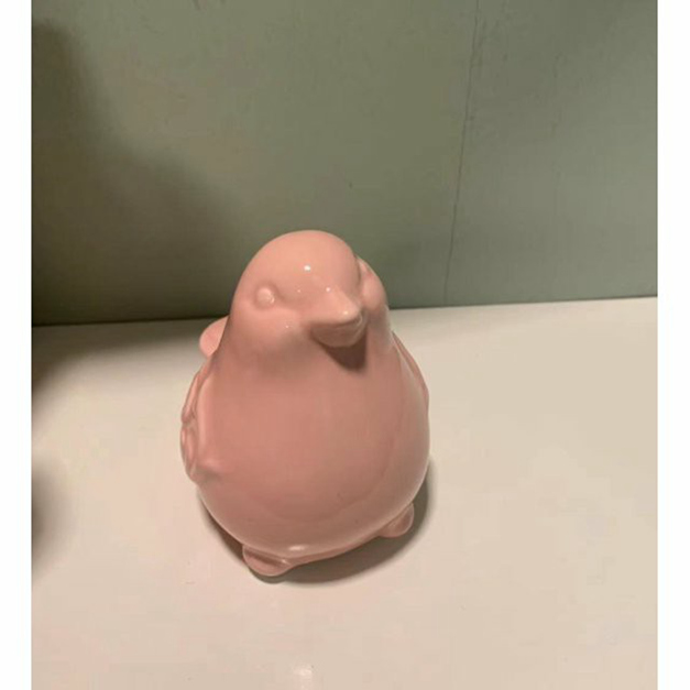 Nuovo statue di figurina per uccelli in ceramica glassata da giardino francese (rosa)