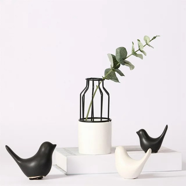 Figura di uccelli artigianali a mano Aspetto vivido lucido vivido statue di uccelli artistici per figurina per uccelli d'ingresso