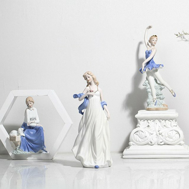 Statue lady ceramic figurine sculture da ragazza ballerino figura figura figurine mary sculture europee figurine artigianato