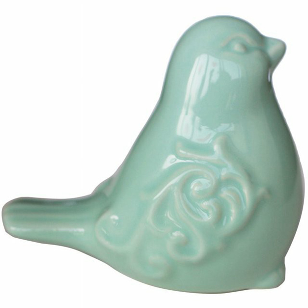 Nuova figurina di uccelli in cottage da giardino francese figurina per uccelli vetri verde chiaro, statua di uccelli, scultura degli uccelli