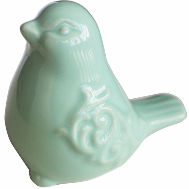 Nuova figurina di uccelli in cottage da giardino francese figurina per uccelli vetri verde chiaro, statua di uccelli, scultura degli uccelli