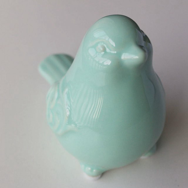 Nuova figurina di uccelli in cottage da giardino francese figurina per uccelli vetri verde chiaro, statua di uccelli, scultura degli uccelli