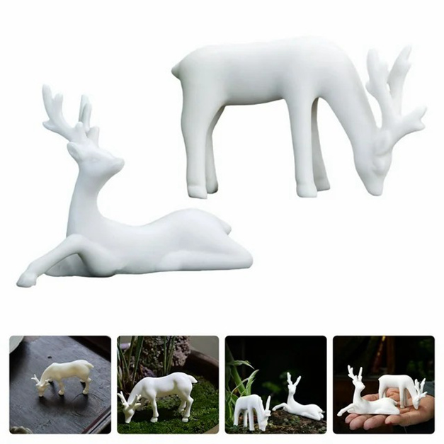 2PCS keramické figurky jelenů Kreativní jelenky Tea TEA Pet Home Desktop Ozdoby